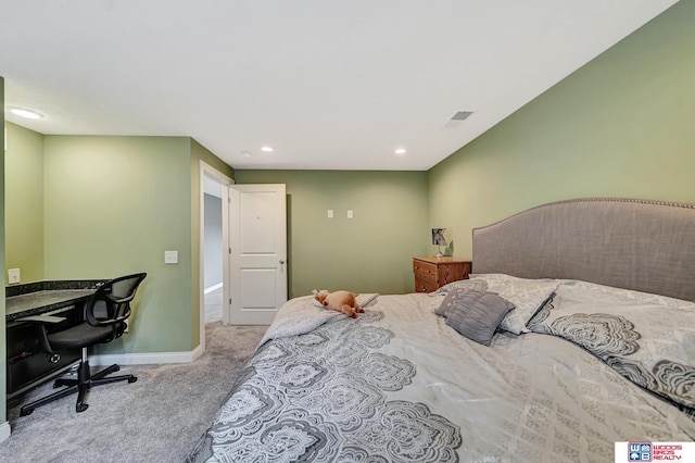 1035 Primrose Ln, Hickman, NE 68372 - bedroom with carpet floors, recessed lighting, baseboards, and an office area