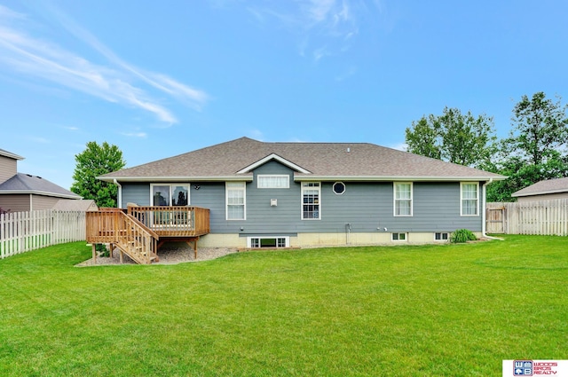 1035 Primrose Ln, Hickman, NE 68372 - back of house with a deck and stairway