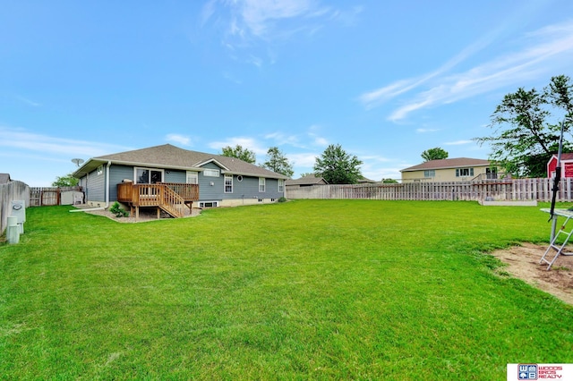 1035 Primrose Ln, Hickman, NE 68372 - view of yard with a wooden deck and stairs