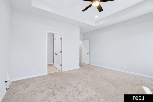 12003 S 109th St, Papillion, NE 68046 - unfurnished bedroom featuring carpet, baseboards, recessed lighting, a raised ceiling, and ceiling fan