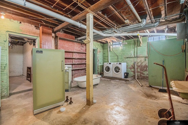 13602 S 36th St, Bellevue, NE 68123 - unfinished basement featuring washer and dryer