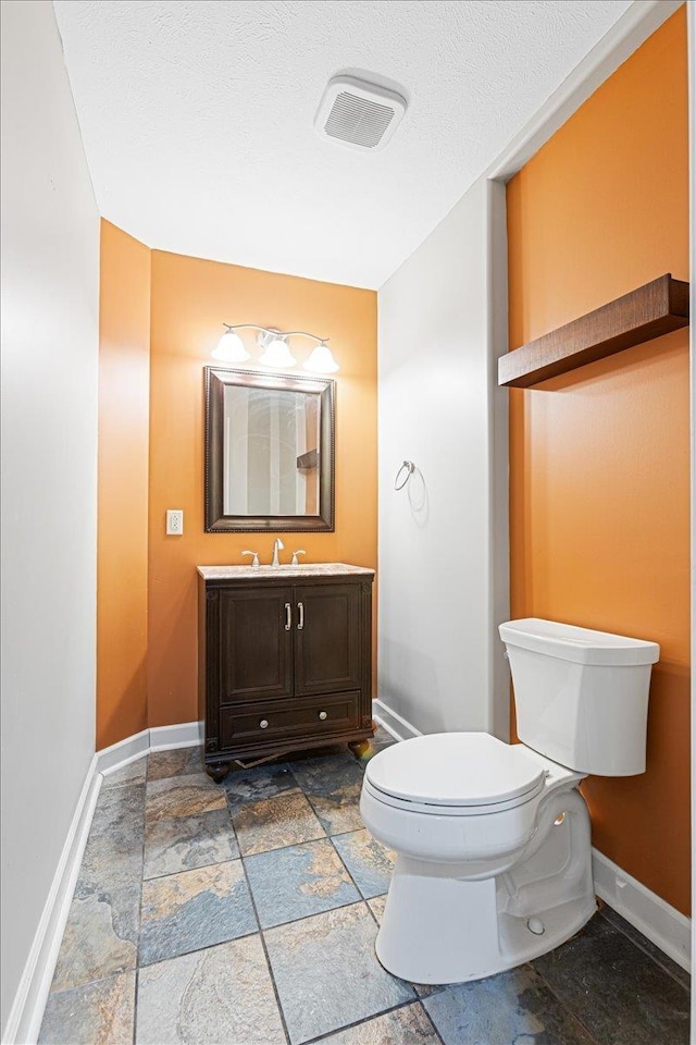 18402 Polk St, Omaha, NE 68135 - half bathroom with stone tile flooring and vanity