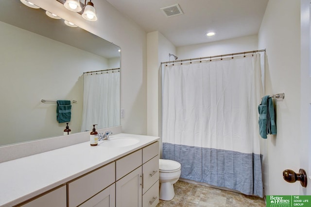 10505 Rosewater Pkwy, Bennington, NE 68007 - bathroom featuring vanity, recessed lighting, and a shower with curtain