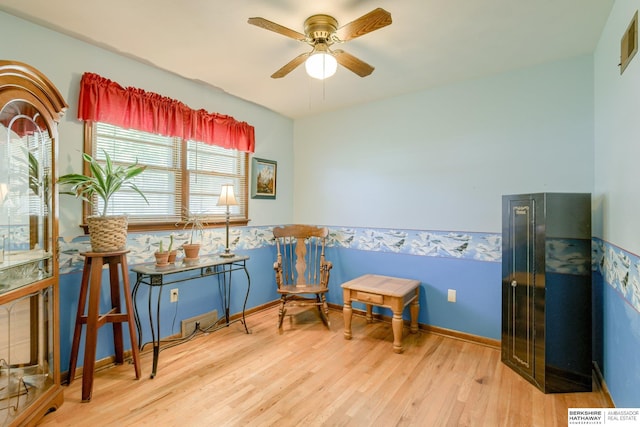 280 N 8th St, Springfield, NE 68059 - sitting room with wood finished floors and a ceiling fan