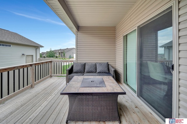 8178 Regent Dr, Lincoln, NE 68507 - deck featuring an outdoor hangout area