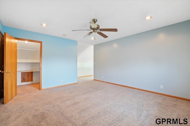 3018 Frederick St S, Omaha, NE 68105 - carpeted empty room with ceiling fan and recessed lighting