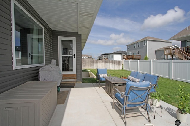 320 Woodland Blvd, Hickman, NE 68372 - view of patio / terrace with a residential view and outdoor lounge area