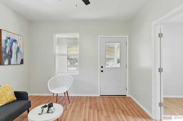 3410 U St, Omaha, NE 68107 - entryway with light wood-style flooring, plenty of natural light, and ceiling fan