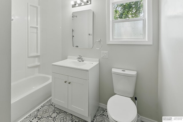 3410 U St, Omaha, NE 68107 - full bathroom with vanity, tile patterned flooring, and shower / washtub combination