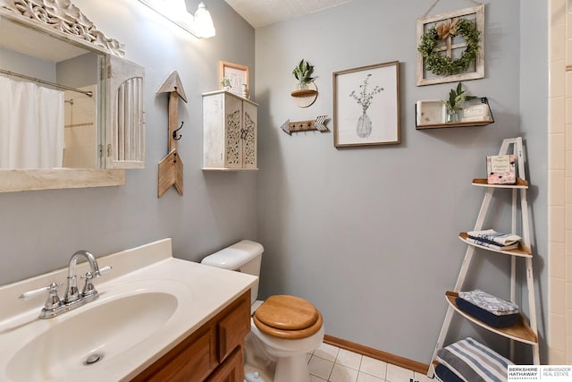 6705 Hillcrest Ln, La Vista, NE 68128 - full bathroom with vanity, tile patterned floors, and a shower with curtain