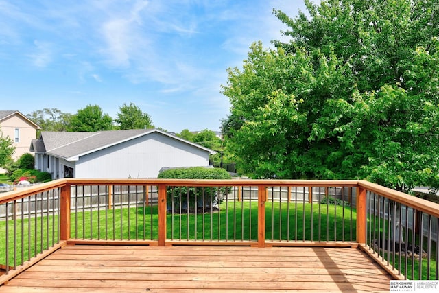 6705 Hillcrest Ln, La Vista, NE 68128 - wooden deck featuring a fenced backyard