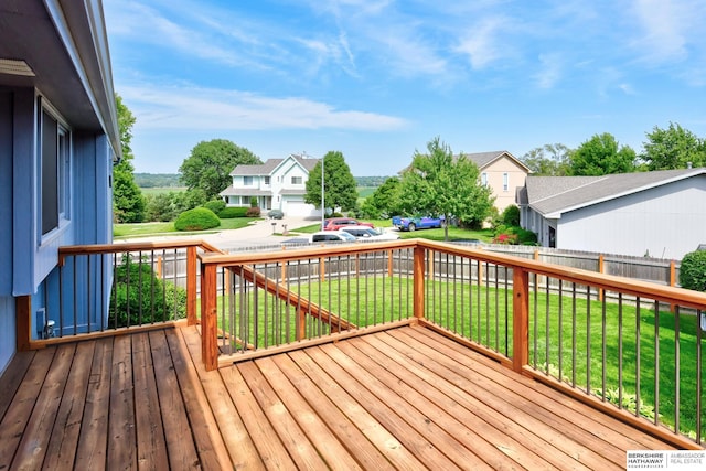 6705 Hillcrest Ln, La Vista, NE 68128 - wooden deck with a fenced backyard and a residential view