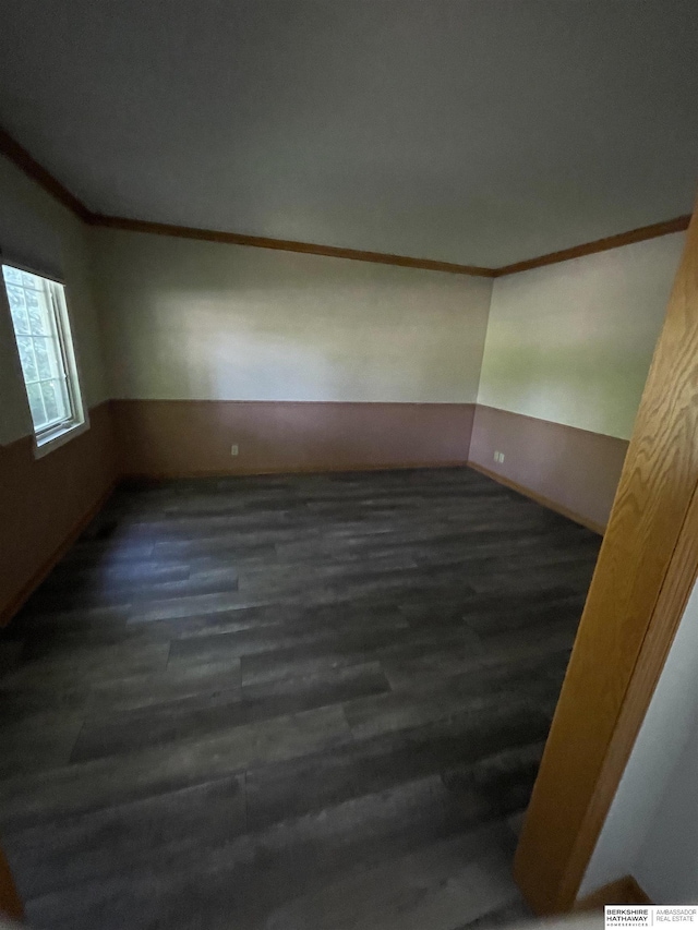 13406 Erskine St, Omaha, NE 68164 - empty room featuring crown molding and wood finished floors