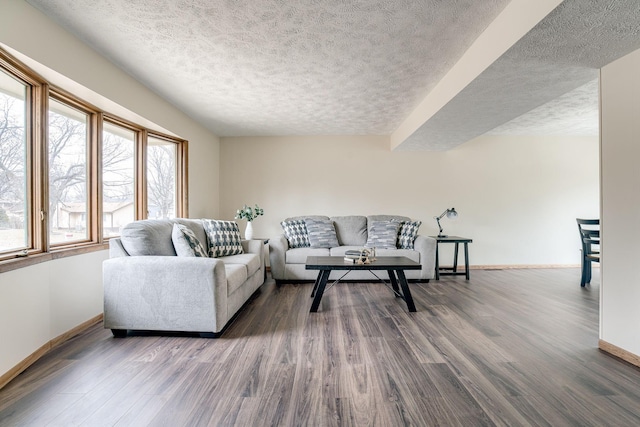 5424 Canterbury Ln Unit 5424, Lincoln, NE 68512 - living area featuring a textured ceiling and wood finished floors