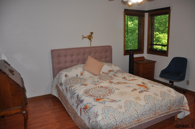 1017 N 129th Cir, Omaha, NE 68154 - bedroom featuring wood finished floors and a ceiling fan