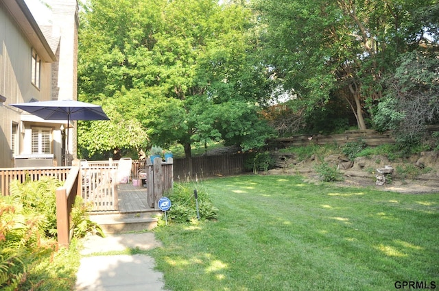 1017 N 129th Cir, Omaha, NE 68154 - view of yard with a wooden deck