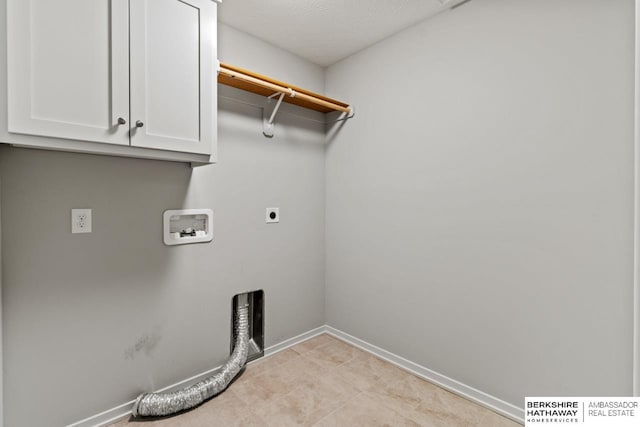 19014 Pratt Cir, Elkhorn, NE 68022 - washroom featuring electric dryer hookup, cabinet space, and hookup for a washing machine