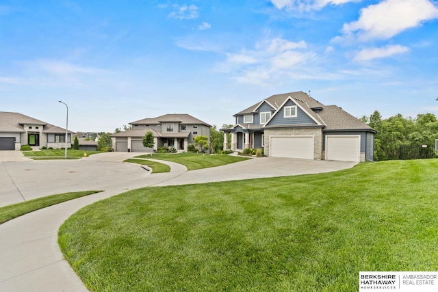 19014 Pratt Cir, Elkhorn, NE 68022 - view of front of property with driveway, a front lawn, and a residential view