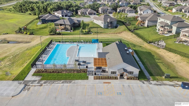 19014 Pratt Cir, Elkhorn, NE 68022 - aerial view of residential area with a pool area