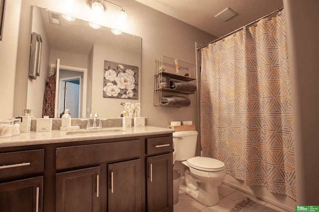 12210 Quail Dr, Bellevue, NE 68123 - bathroom featuring tile patterned floors, vanity, and a shower with curtain