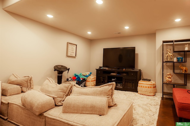 12210 Quail Dr, Bellevue, NE 68123 - living area with recessed lighting and wood finished floors