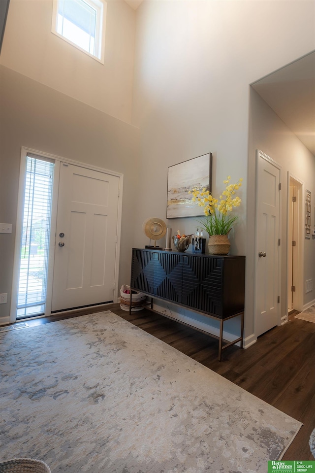 12210 Quail Dr, Bellevue, NE 68123 - entryway with wood finished floors, healthy amount of natural light, and a high ceiling
