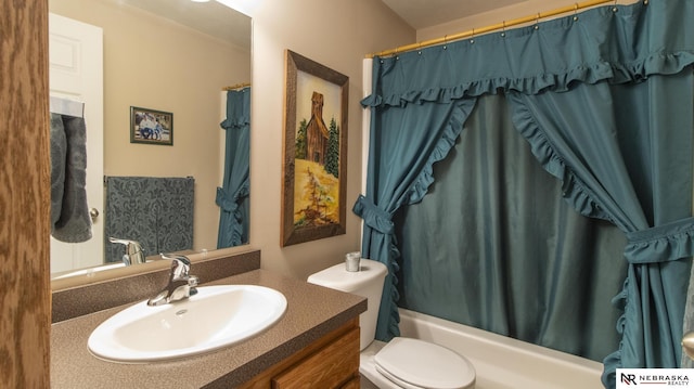 1933 Redstone Rd, Lincoln, NE 68521 - full bathroom featuring vanity and shower / bathtub combination with curtain