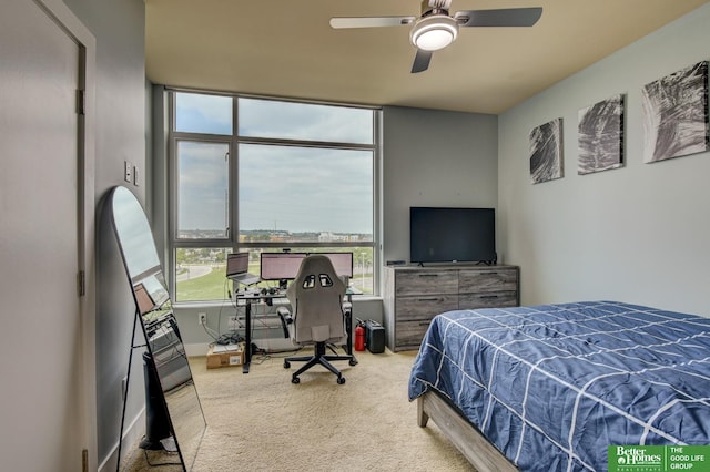 444 Riverfront Plz Unit 501, Omaha, NE 68102 - bedroom featuring carpet flooring and ceiling fan