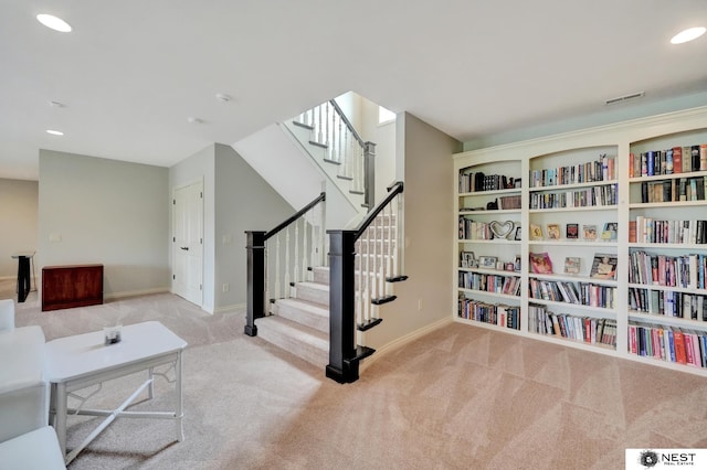 820 N 100th St, Lincoln, NE 68527 - stairs featuring carpet flooring and recessed lighting