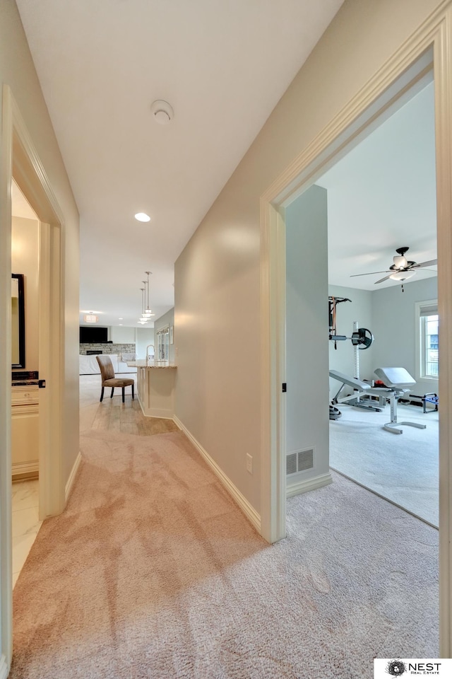 820 N 100th St, Lincoln, NE 68527 - hall with carpet flooring and recessed lighting