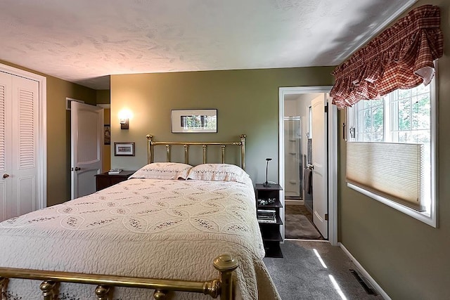 1817 Holling Dr, Omaha, NE 68144 - bedroom with dark carpet and a closet