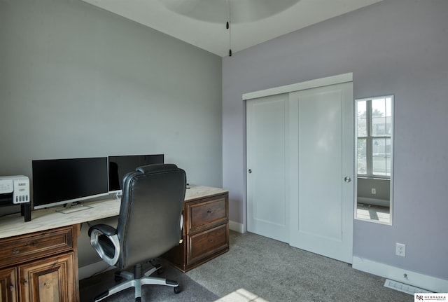 7342 S 184th St, Omaha, NE 68136 - carpeted office featuring ceiling fan and baseboards