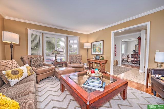 9706 Ascot Dr, Omaha, NE 68114 - living room with ornamental molding, healthy amount of natural light, and light wood-style flooring