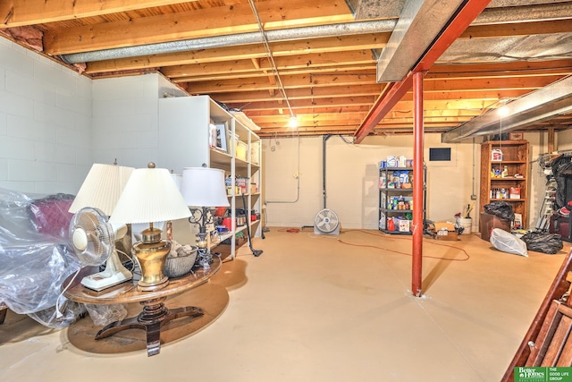 9706 Ascot Dr, Omaha, NE 68114 - unfinished below grade area featuring concrete block wall