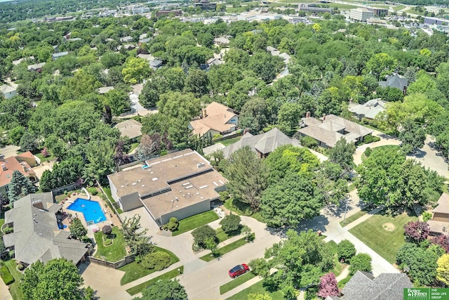 9706 Ascot Dr, Omaha, NE 68114 - aerial overview of property's location featuring a pool