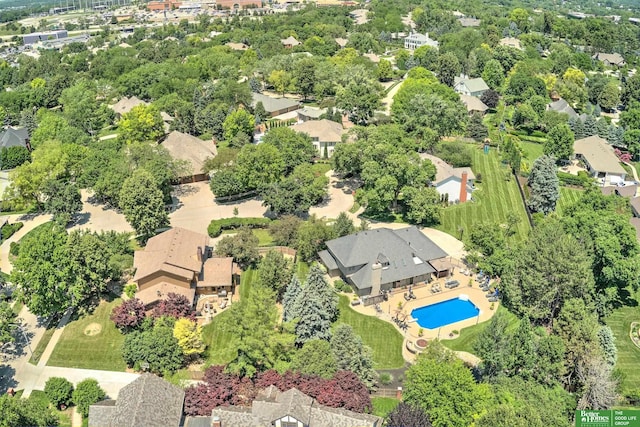 9706 Ascot Dr, Omaha, NE 68114 - drone / aerial view of a pool