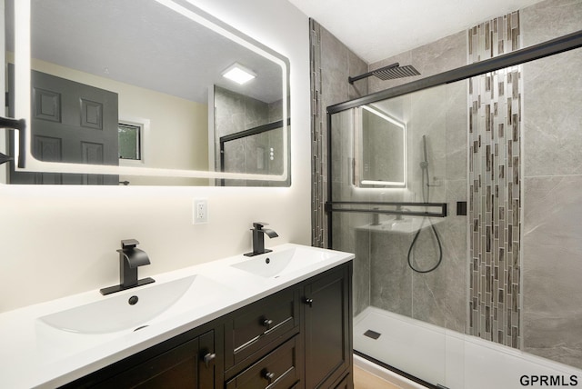 801 Redwood Ln, Papillion, NE 68046 - full bathroom with a stall shower and double vanity
