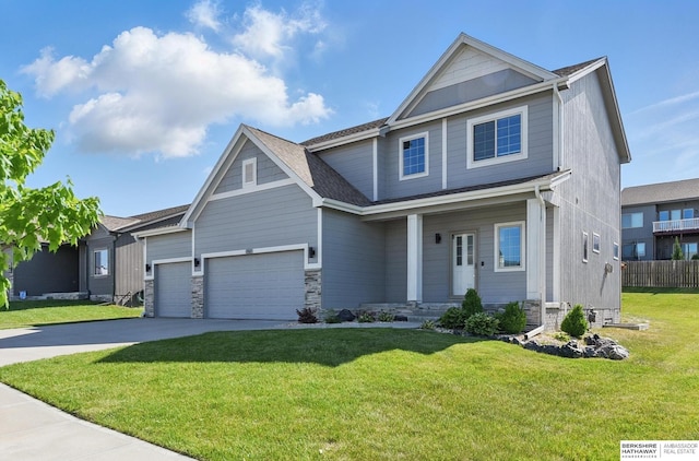 7163 N 164th St, Bennington, NE 68007 - craftsman-style home featuring concrete driveway and an attached garage