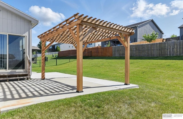 7163 N 164th St, Bennington, NE 68007 - fenced backyard featuring a pergola and a patio area