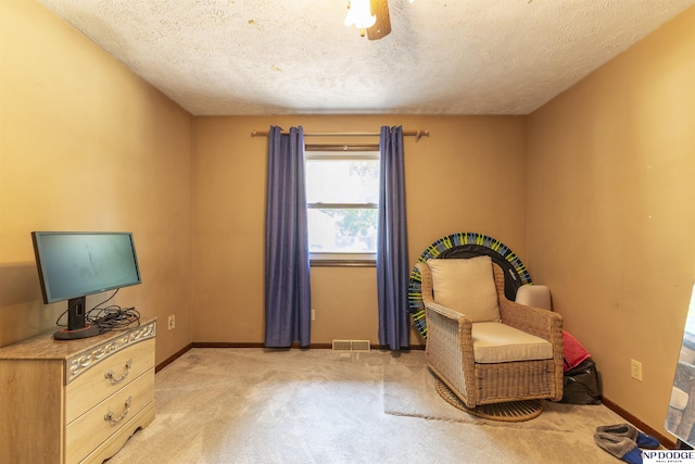 1211 Devon Dr, Papillion, NE 68046 - living area with carpet and a textured ceiling