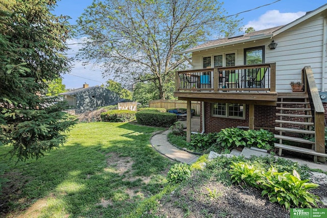 1729 S 76th Ave, Omaha, NE 68124 - view of yard with a deck and stairway