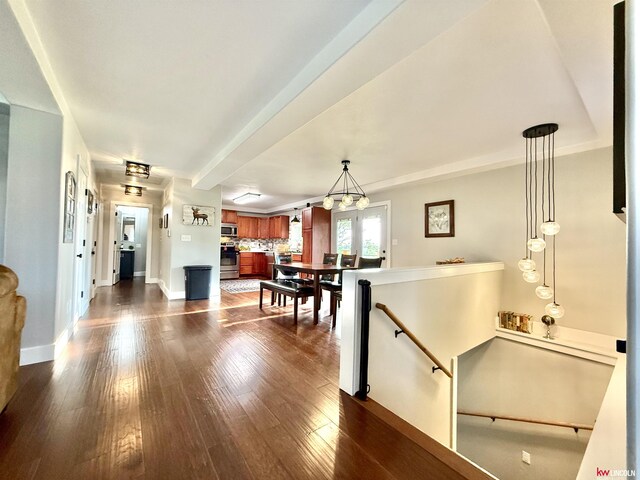 26855 SW 89th Rd, Beatrice, NE 68310 - living room with dark wood-style floors