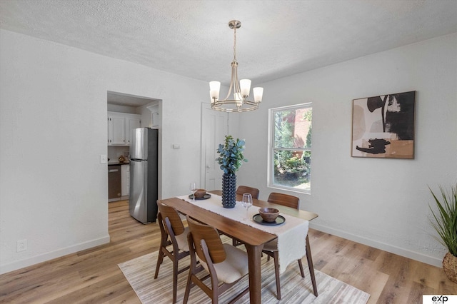 3102 Woolworth Ave, Omaha, NE 68105 - dining space featuring a chandelier, light wood-type flooring, and a textured ceiling