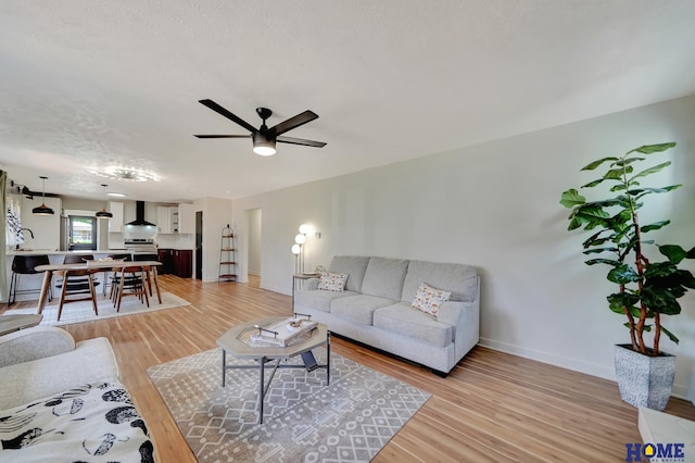 1991 Calvert St, Lincoln, NE 68502 - living area with light wood-style flooring and a ceiling fan