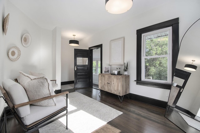 3814 Marcy St, Omaha, NE 68105 - entrance foyer with dark wood-style floors and baseboards