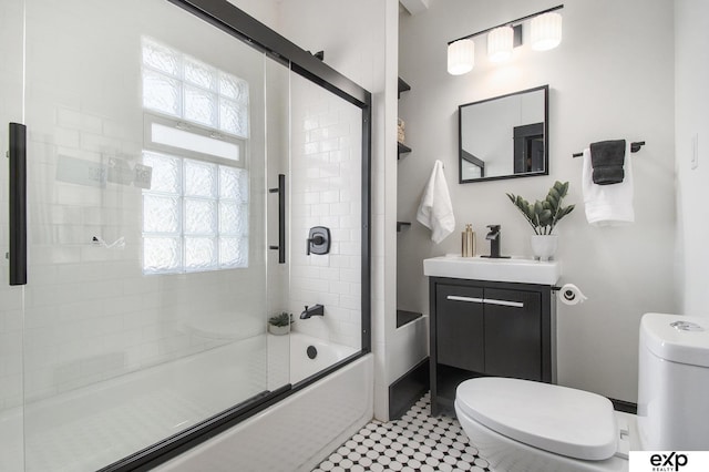 3814 Marcy St, Omaha, NE 68105 - bathroom with vanity and bath / shower combo with glass door