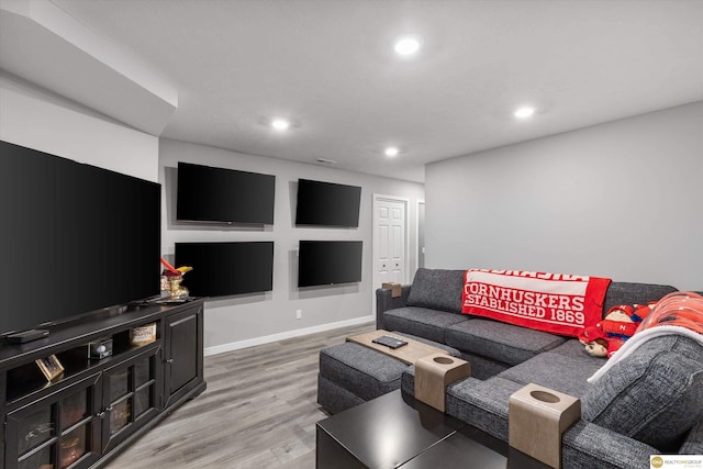7176 N 166th St, Bennington, NE 68007 - living area with recessed lighting and light wood-type flooring