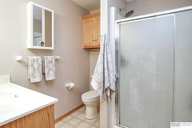 21305 Mcclellan Cir, Gretna, NE 68028 - full bathroom with a stall shower, vanity, and tile patterned floors