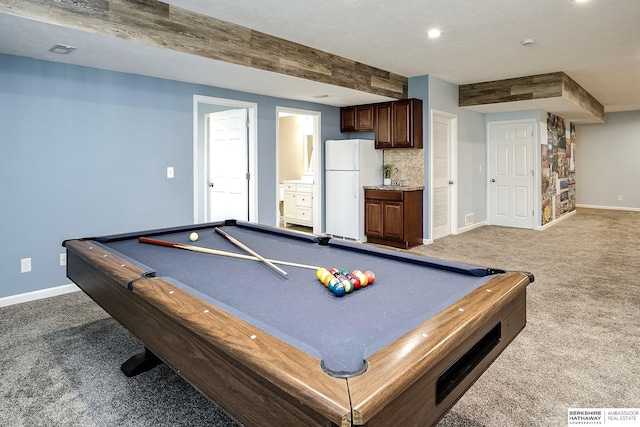 21305 Mcclellan Cir, Gretna, NE 68028 - playroom featuring carpet, billiards table, and recessed lighting