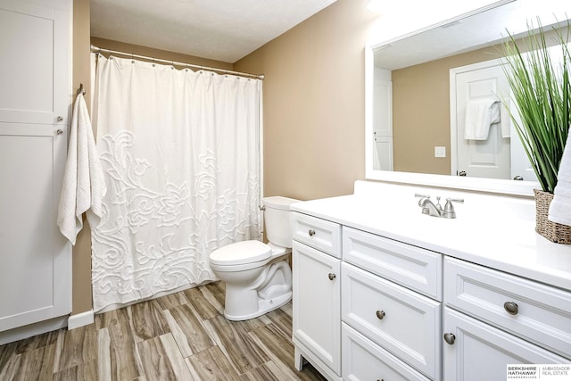21305 Mcclellan Cir, Gretna, NE 68028 - full bathroom featuring vanity, wood finished floors, and a shower with curtain
